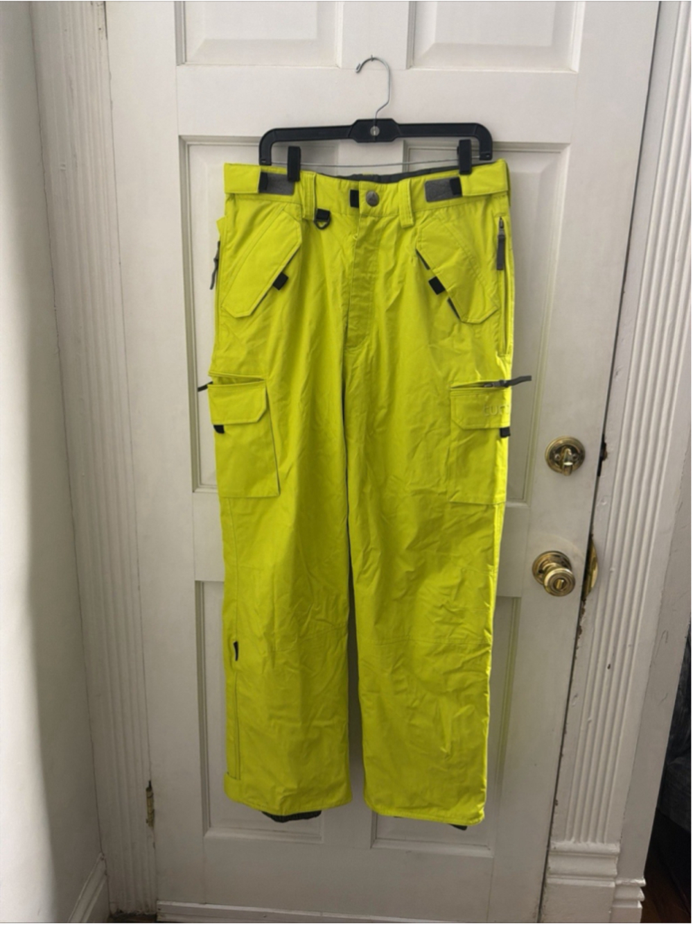 Turbine Boardwear 3501 Snow Pants Men's Medium Neon Yellow Lined Skiing